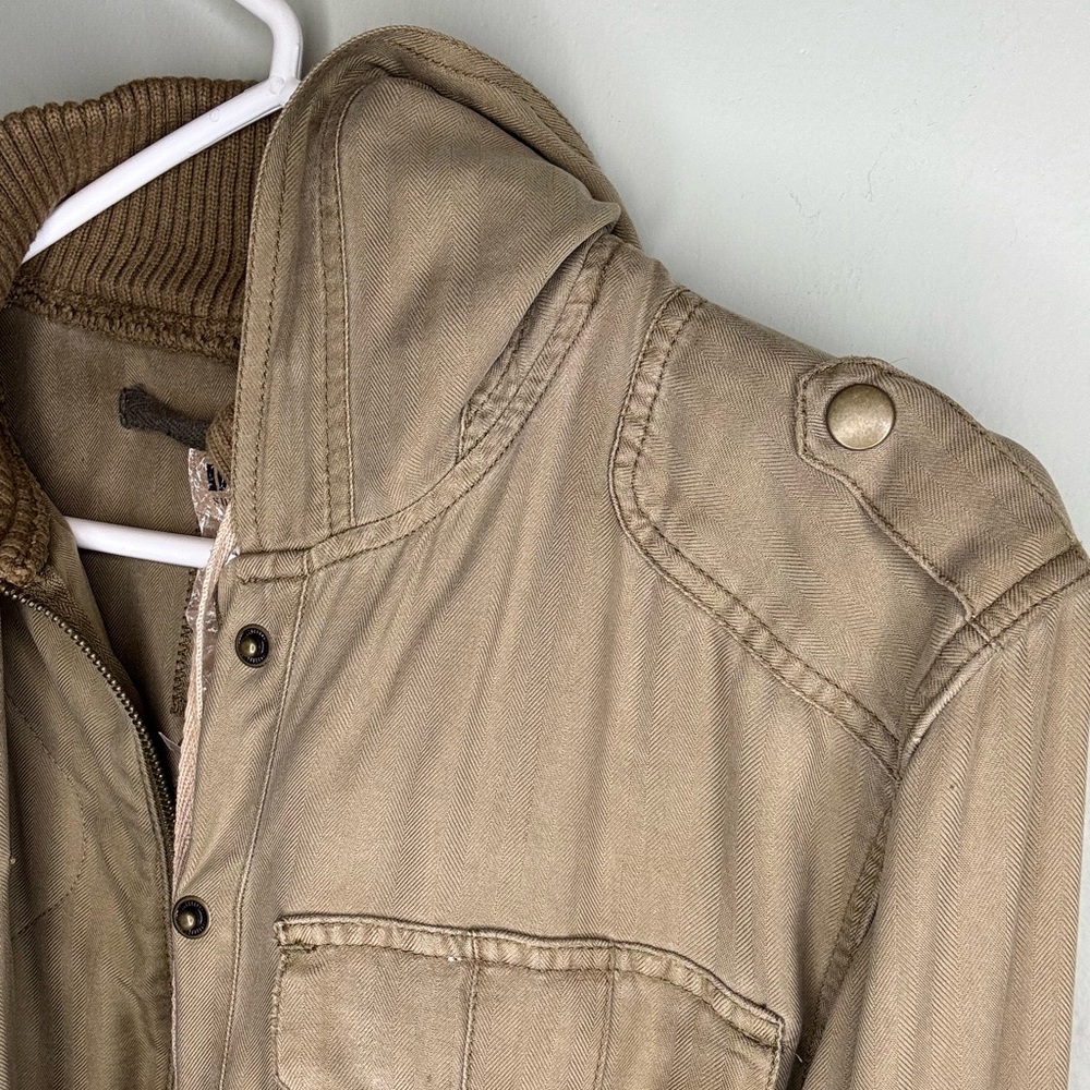 DÂ-NANG silk army green hooded jacket - Picture 9 of 11